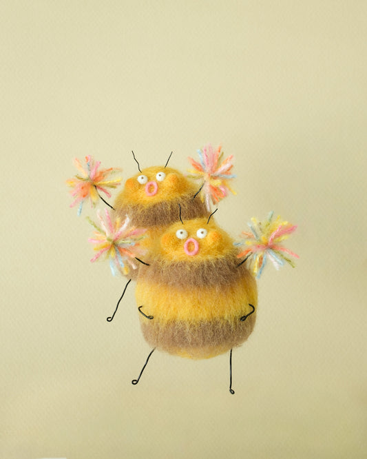 Cheering Bees Art Print